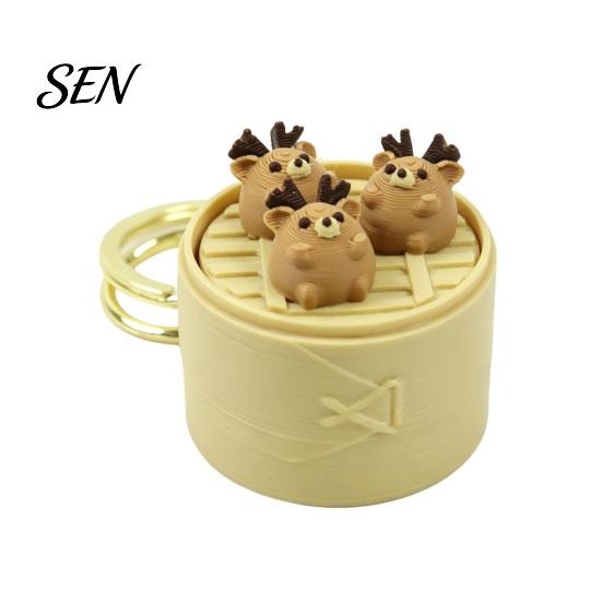 Unique Small Gifts for Friends 3D Printed Mini Animal Steamer Bun Keychain, Clicker Fidget Toy, Simulated Chinese Sensory Toys Anxiety Dim Sum