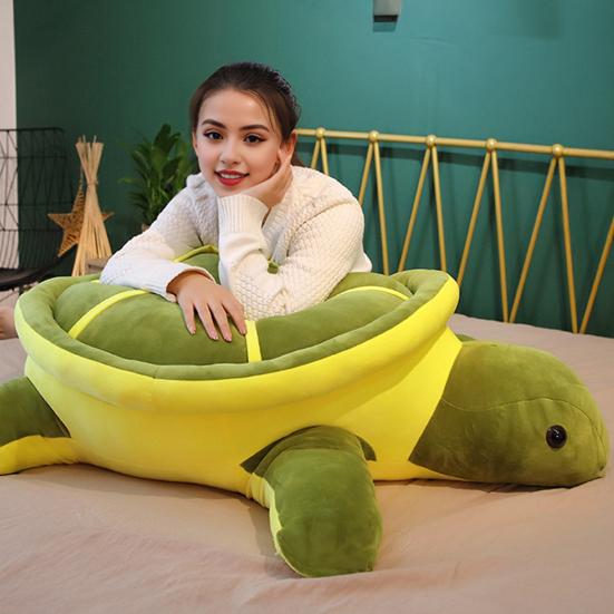 Turtle Doll Soft Pillow Various Sizes Healing Turtle Shape Plush Toy Bed Back Cushion Desktop Ornament