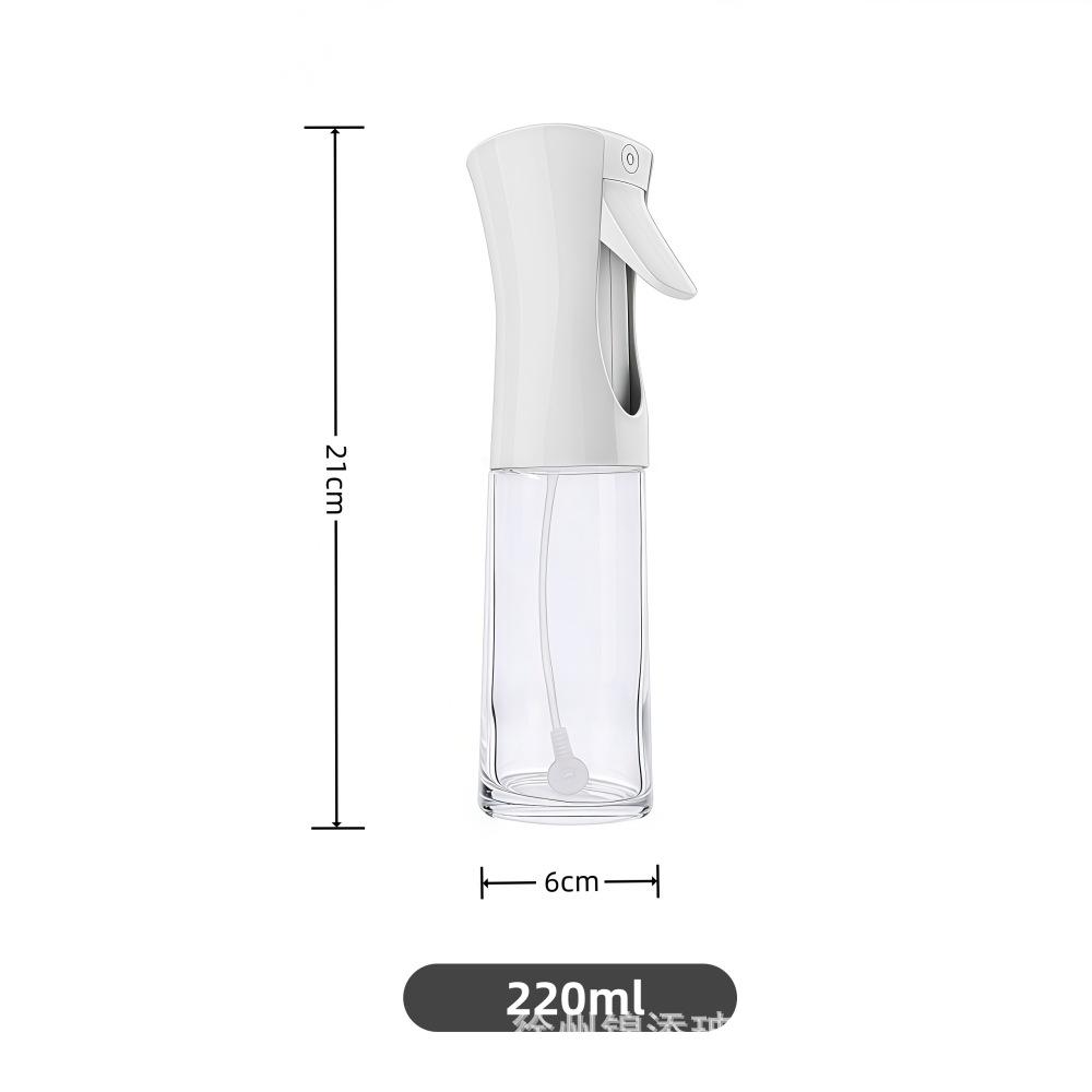 Glass Oil Sprayer Bottle for Kitchen and Air Fryer - Oil Control and Seasoning White 220ml
