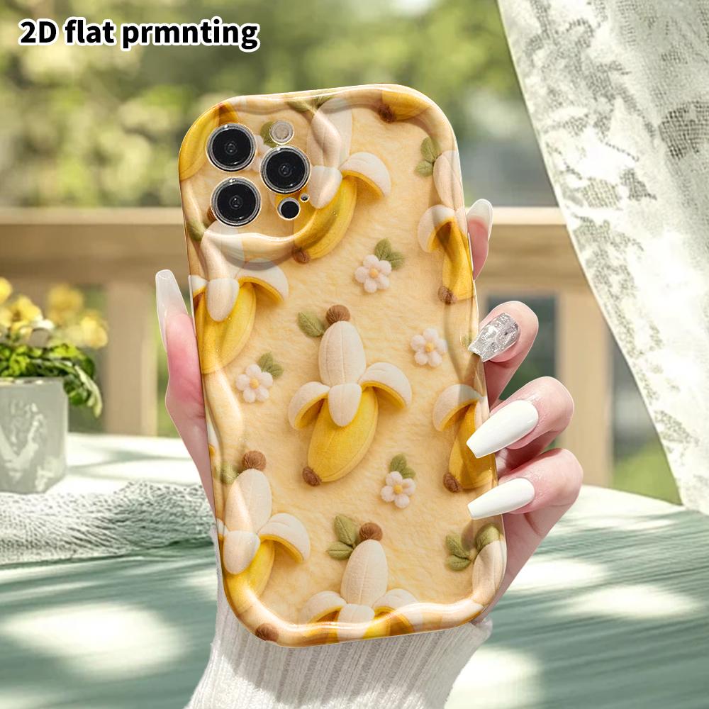 Phone Case: 2D flat, fits iPhone 18, 17, 16, 15, 14, 13, 12Pro protective case, banana felt, perfect Christmas and Halloween holiday gift
