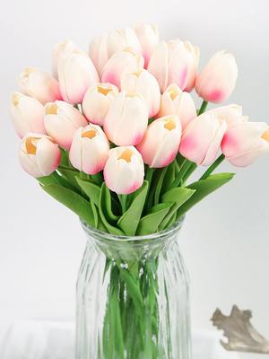 12 szt. tulipanów o wyglądzie naturalnym, sztuczne tulipany, kwiaty tulipanów do dekoracji, sztuczne tulipany, kompozycje kwiatowe, sztuczna dekoracja tulipanów na stół, dekoracja domu