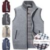 WarmJackets Cárdigan Chaleco de cuello alto grueso más suéter de lana tejido con cremallera suéter chaleco
