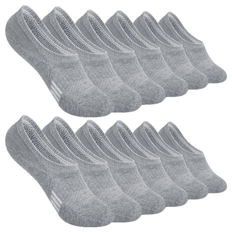 6 Pairs Invisible Trainer Socks for Women Men Breathable Ankle Length Low Cut Sneaker Boat Socks with Antislip Feature