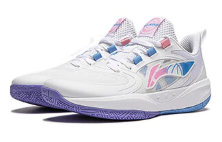 Li Ning Light Powered Pre LIGHT FOAM Low top Basketball Shoes White Kids' YKBU046-7