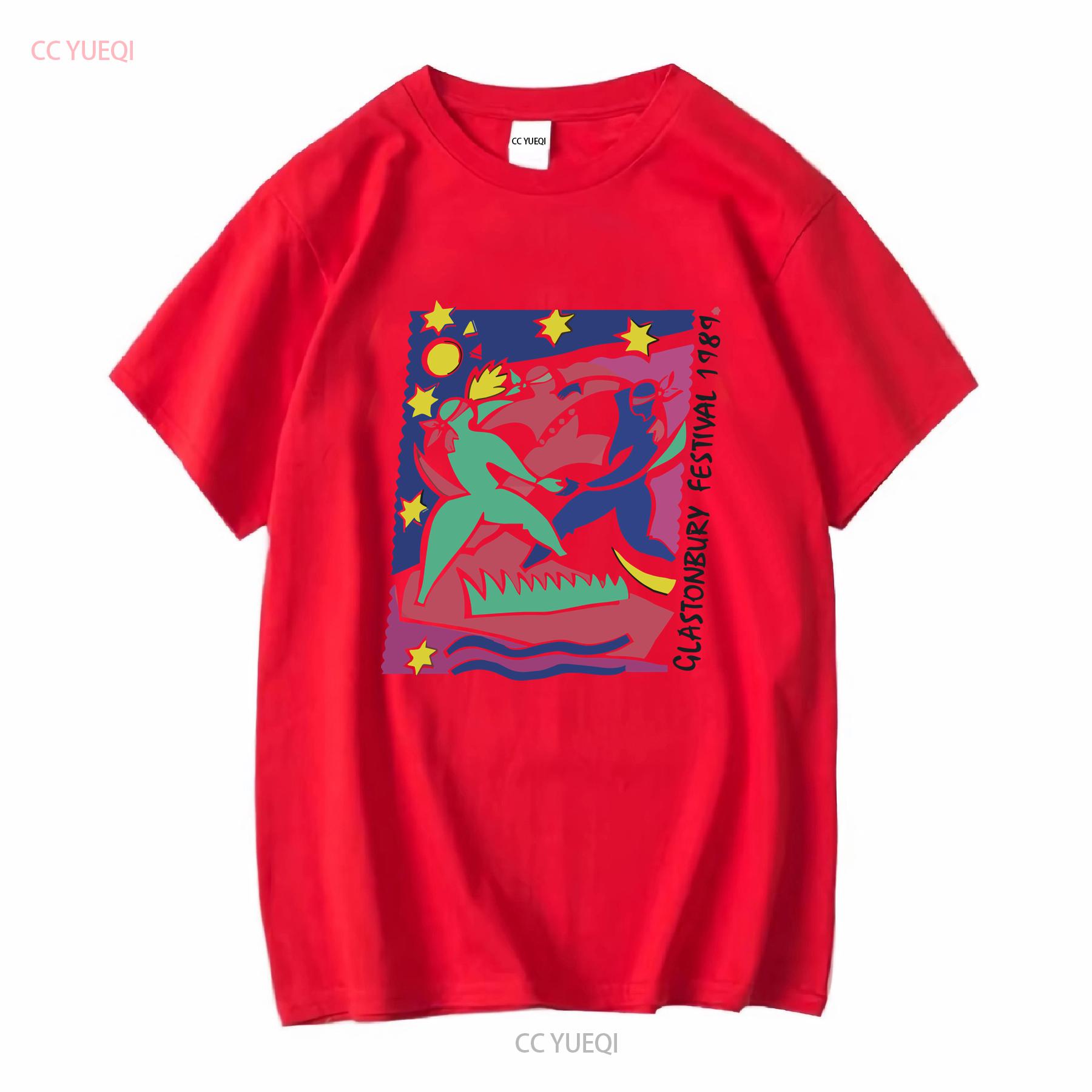 Vintage Glastonbury Music Festival 1989 Rare Retro T Shirt sz M long or short sleeves vintage Washed fashion Breathable S