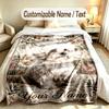 Floral Garden Theme Soft Blanket Personalized Custom Name Text Print Warm Blanket Home Sofa Bedroom Decor