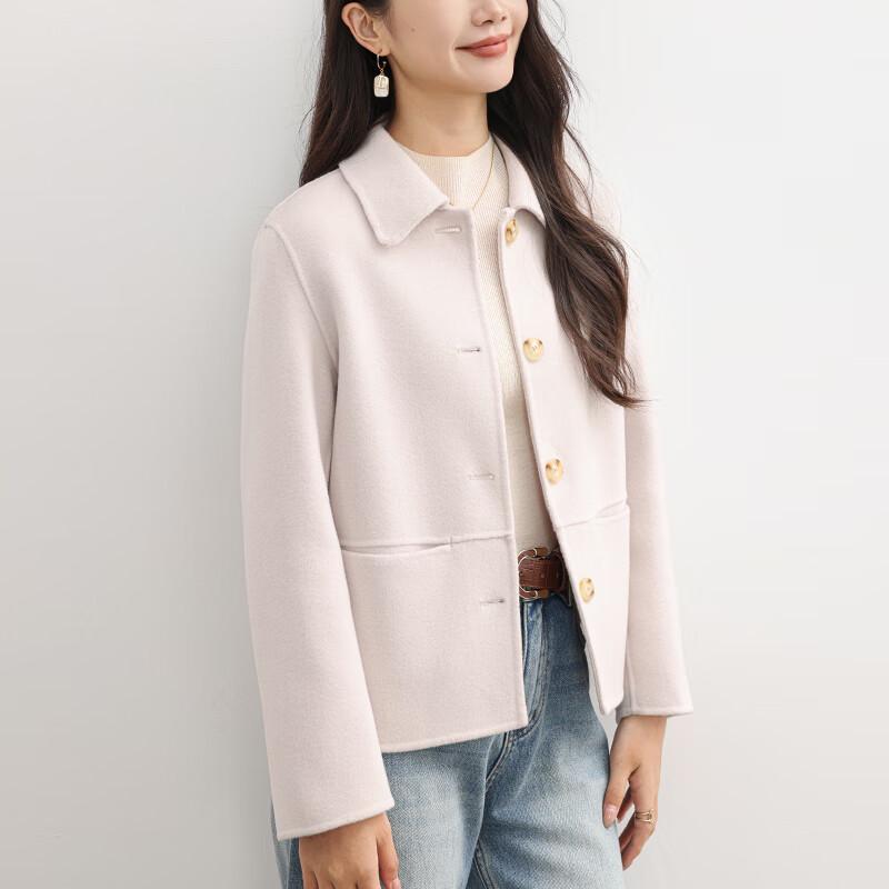Fanzhen Women's 100% Wool Short Overcoat