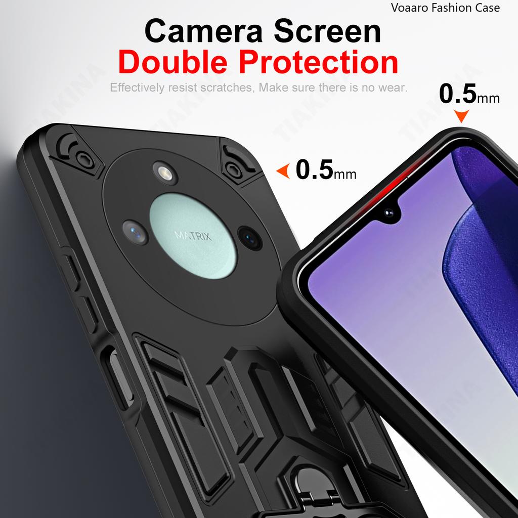 Dual Finger Ring Armor Cover for Honor X9C Smart Case for Honor X9C Smart Rotate Metal Bracket Kickstand Holder Case Phone Capa