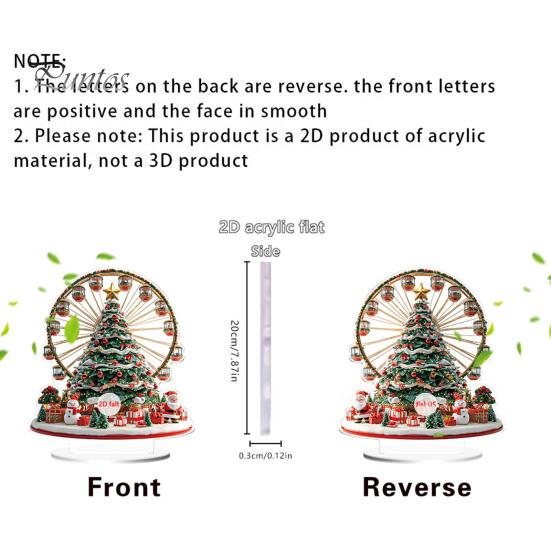 Christmas Tree Tabletop Decor 2D Acrylic Ferris Wheel Ornament for Holiday Tree, Festive Room Interior Decoration Display Board, Decoration,
