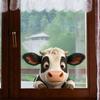 Double Sided Static Cling Cartoon Cute Cow Window Sticker Rustic Farmhouse Home Decor