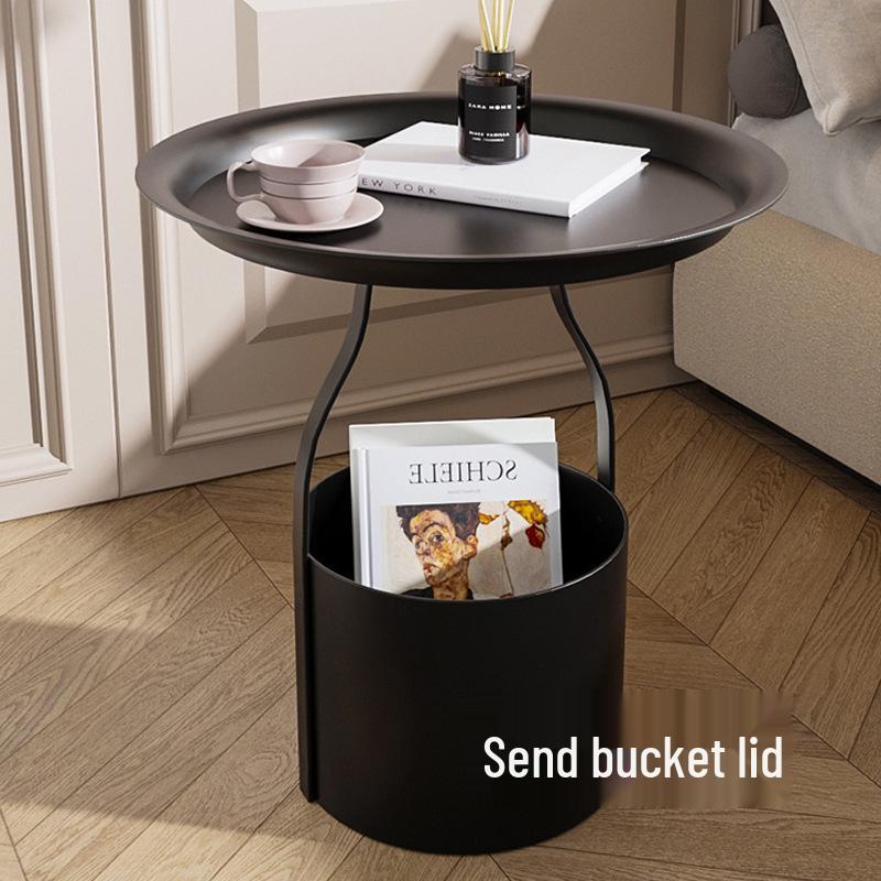 Modern Iron Art Bedside Nightstand/Table with Storage