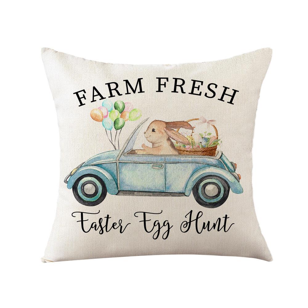 

Easter Pillow Cover Black and White Plaid Polyester Printed Pillow Cover Sofa Cushion Cover Home 45 * 45Cm (excluding pillow core)