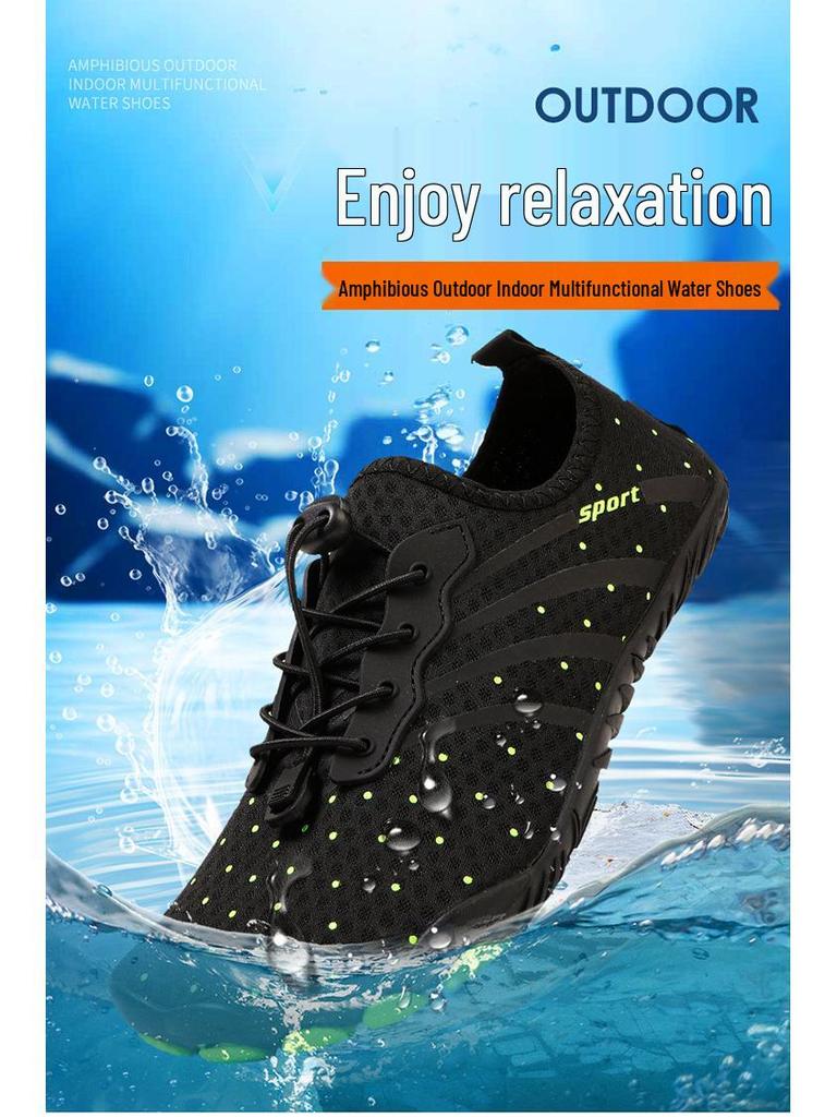 Unisex Outdoor Water Shoes, Quick-Drying, Non-Slip, Breathable, Soft Five-Finger Sole, Perfect for Fishing and Beach Activities
