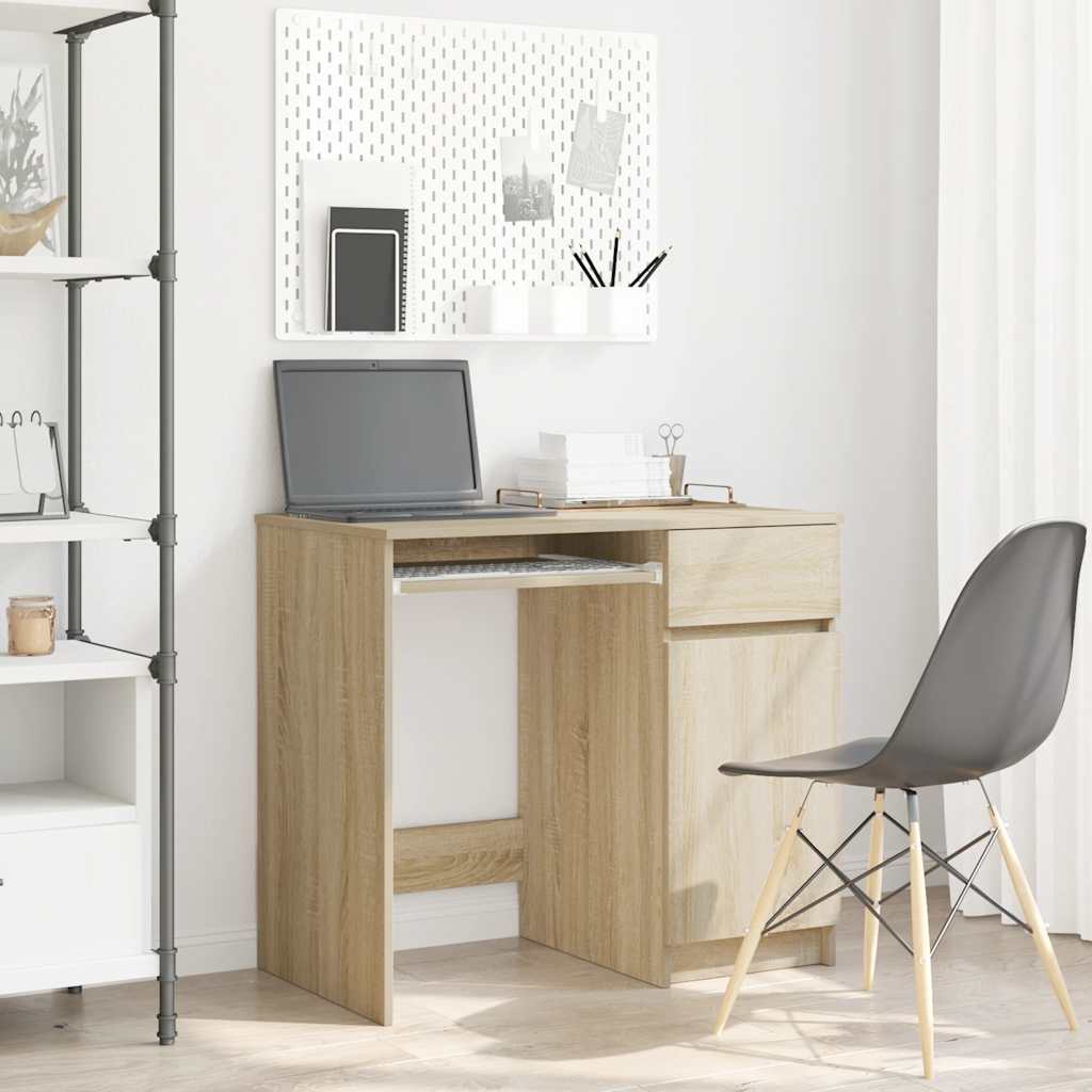 Desk in Sonoma Oak Finish 86 x 49 x 76 cm Engineered Wood