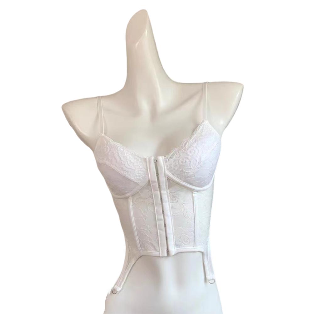 Slim Fit Sexy Lace Corset Top Push Up Hollow Suspender Vest Streetwear Floral Lace Camisole  Girl