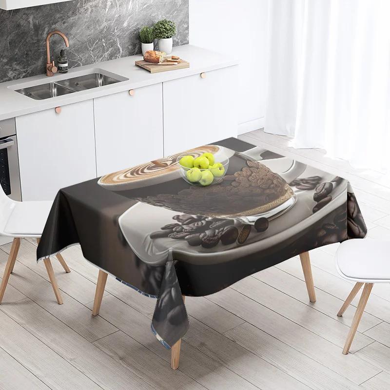 Abstract Art Food Illustration Tablecloth Oil-proof Tablecloth Waterproof Picnic Fabric Nordic Home Decoration