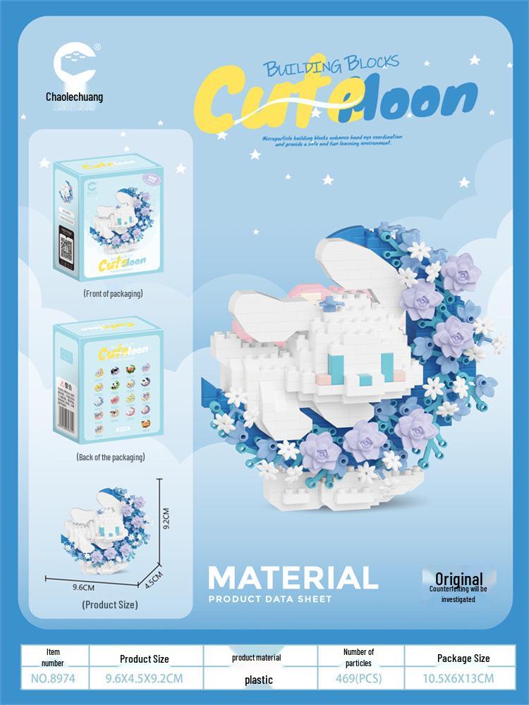 

Романтична Ніч Місячне Світло Мультяшна Домашня Тварина Будівельні Блоки - Милі Дитячі Іграшки та Прикраси