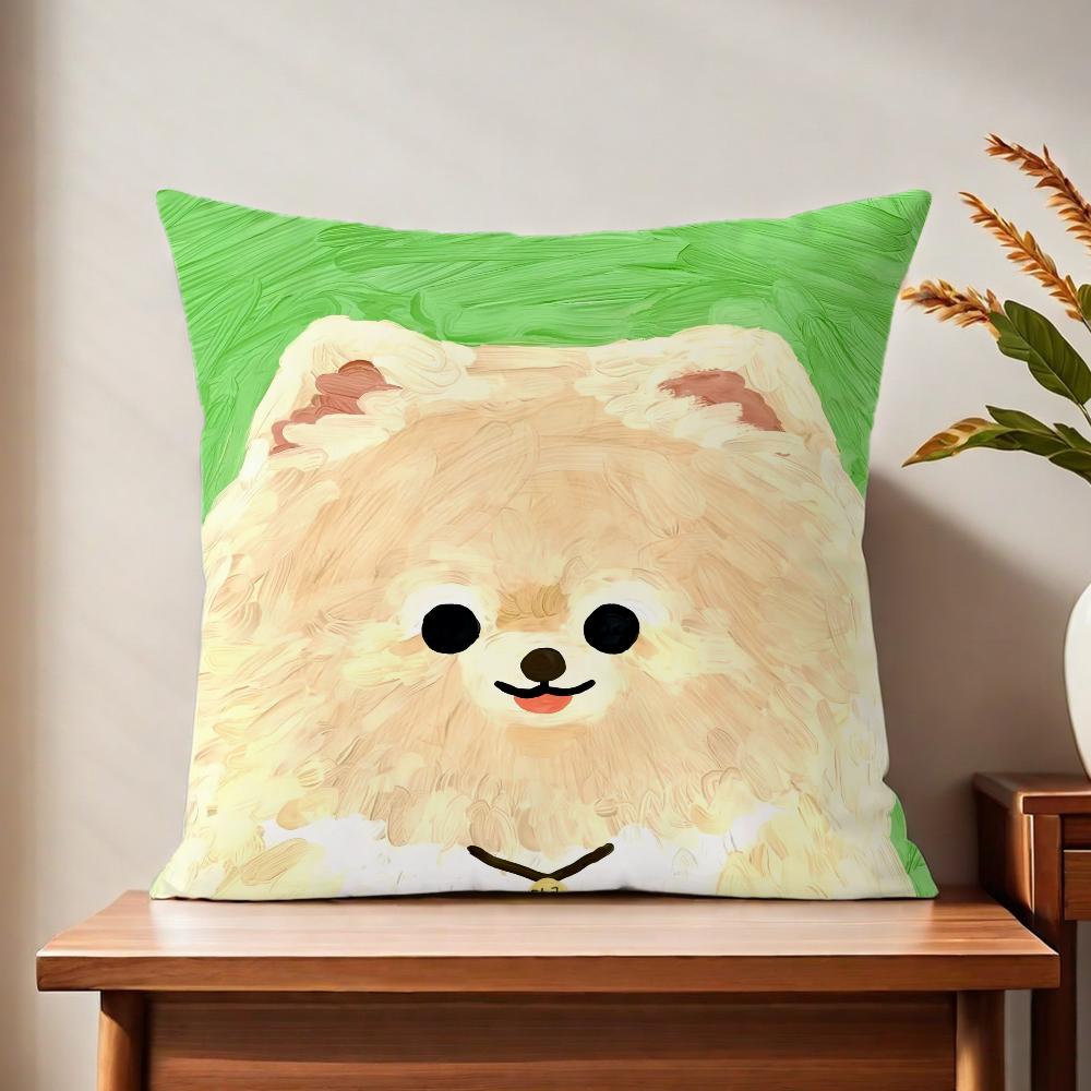 Dog Cute Cartoon Cushion Cover For Pillow Printing Sofa Decoration Home Car Room Coffee Shop Office Nordic Simplicity