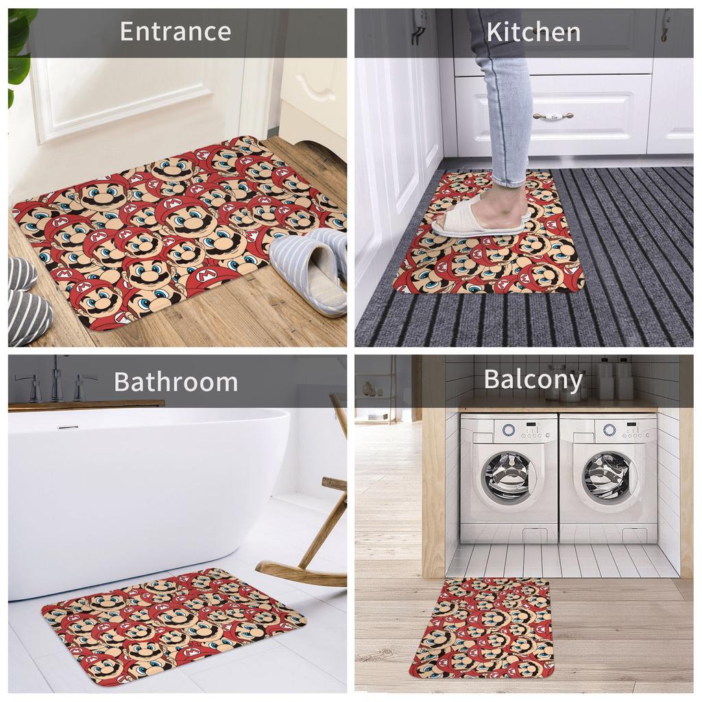 M-Marios Super Bros Front Door Floor Entrance Mat Outdoor Bathroom Kitchen Doormat Garden Carpet Rug