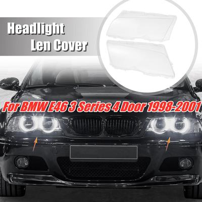 Kryt krytu tienidla svetlometu auta Pre BMW E46 radu 3 4-dverové 1998-2001 Kryt číreho skla svetlometu