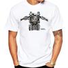 Zábavné motorkářské tričko Cafe Racer zezadu při jízdě Léto Pánské s krátkým rukávem Sportovní Klasické tričko Hip Hop Chlapecké Ležérní Bílá trička