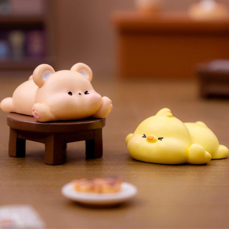 6pcs Cartoon Animal Desk Ornaments Resins Decorative Miniature Figurines Accessories for Kids Room and Living Room Table