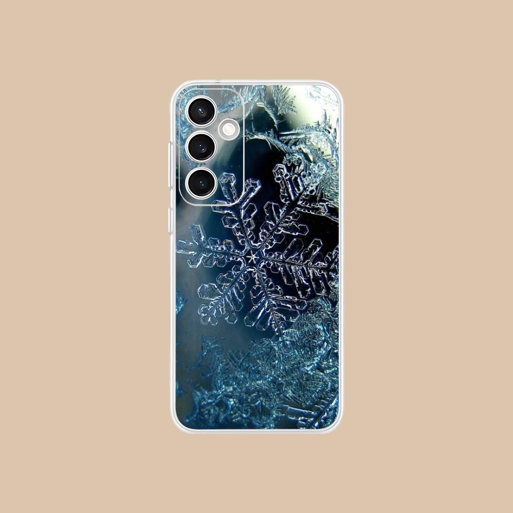 Winter Snowflake Mobile Cell Phone Case for Samsung Galaxy S25 S24 S23 S22 S21Plus FE Ultra Clear Colorful Cover Pretty Cover