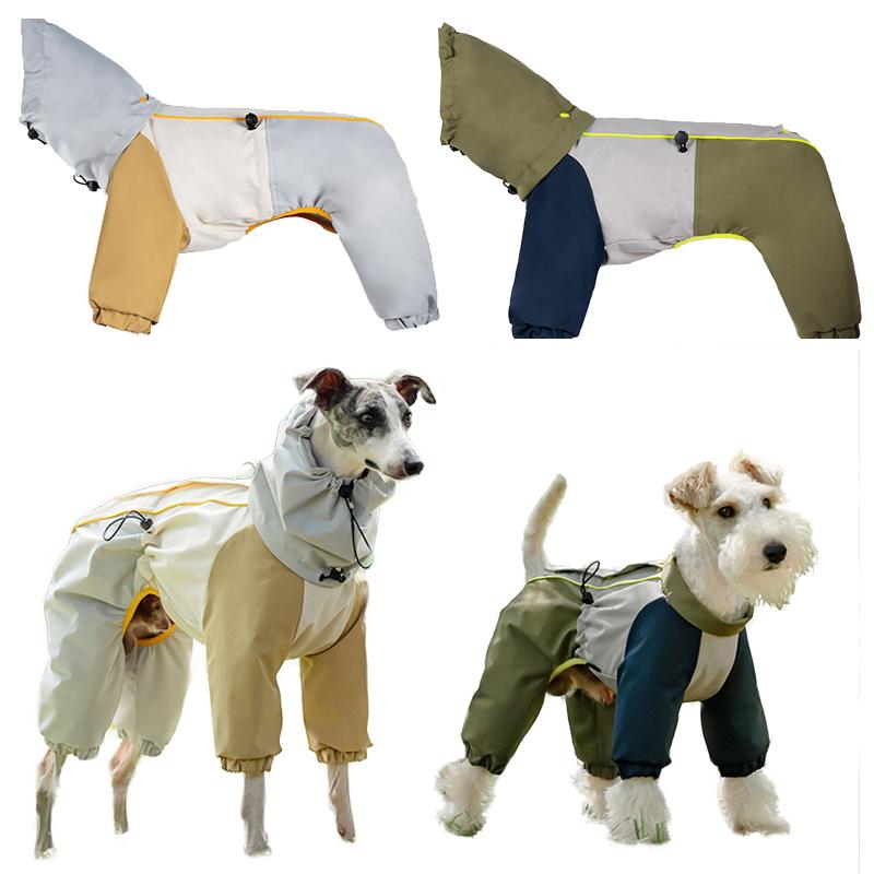 Pet Outdoor Cold Proof Clothing With Cotton Dog Jacket For Autumn Winter Four Leg Protection Suit Dog Detachable Hat Clothes