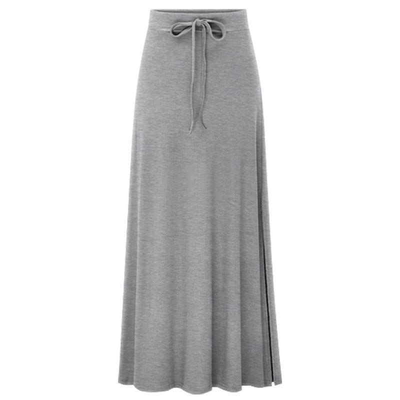 Solid Color Lace up Waist Hugging Skirt Solid Lace-up Sheath Skirt for Women