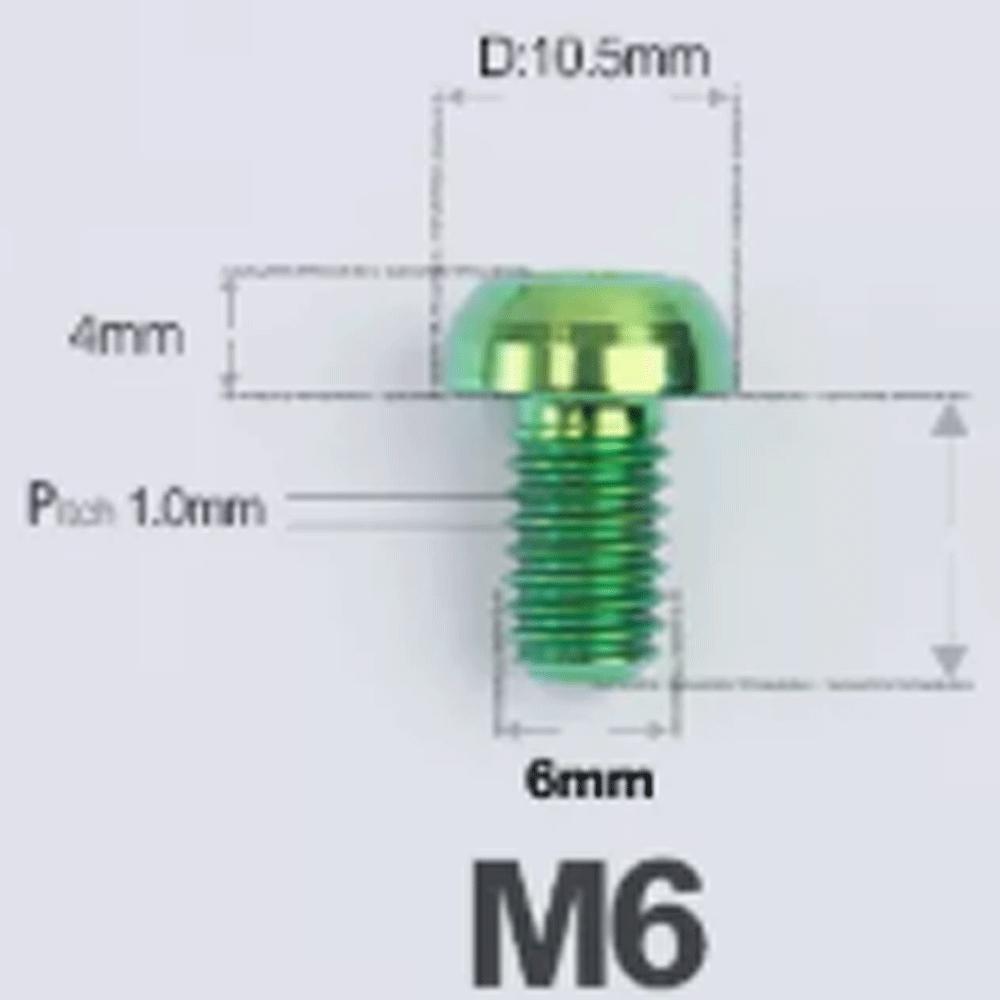 Multiple Color M6 P1mm X6/8/10/12/14/16/18/20/25/30/35mm GR5 TC4 Titanium Alloy Screw Bolt T30 Torx Mushroom Head For Bike
