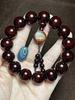 Genuine Indian Red Sandalwood Buddhist Beads Bracelet for Men & Women – 1.5 Gold Star Old Material Rosewood