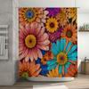 Luxurious Floral Shower CurtainColorful Sunflower Bath Decor for Bathroom Accessories Waterproof, Durable Fabric, 3D Printing Fl
