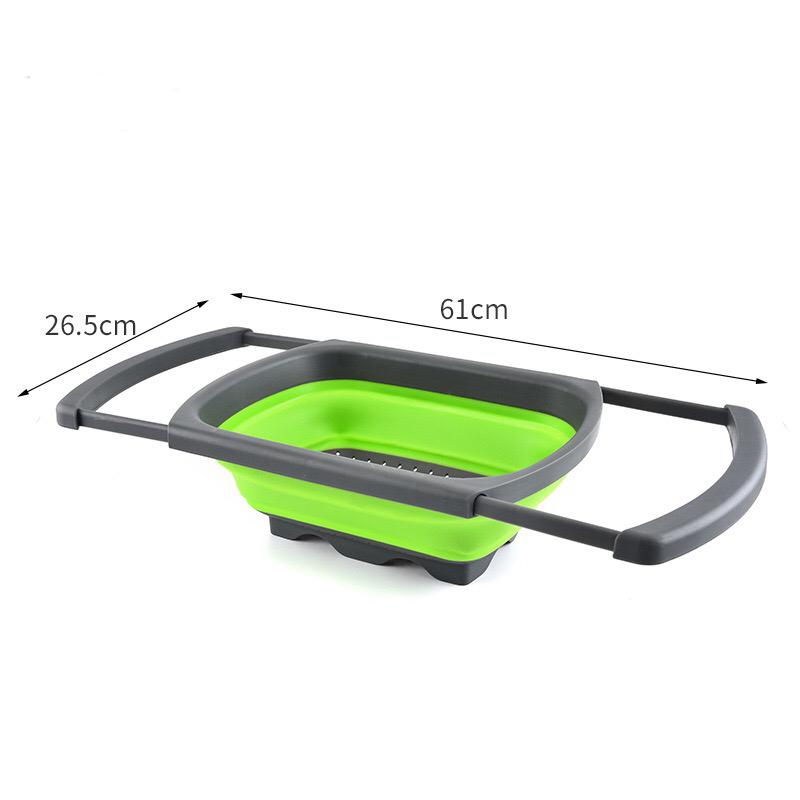Silicone Collapsible Colanders Over the Sink Colander Strainer With Extendable Handles for Pasta Vegetables and Fruits