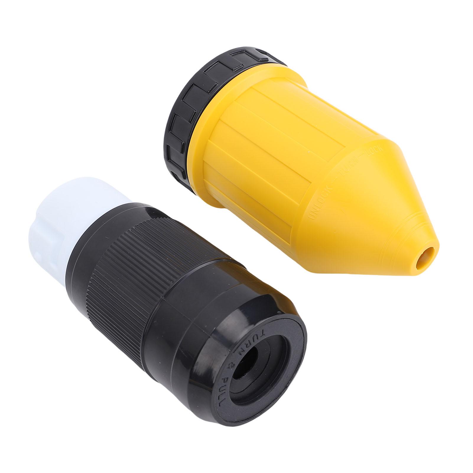 

RV Power Inlet Plug Set Secure Locking 50 AMP RV Electrical Power Inlet Plug Set for Trailer Boat