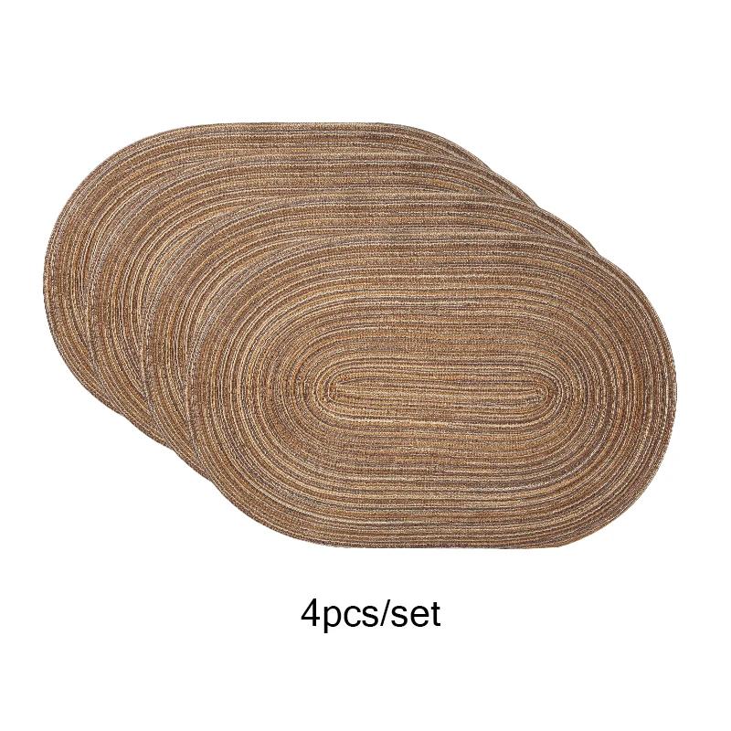 Placemats Set of 4,Heat resistant pad,Place Mat Washable Table Mats for Kitchen Dining Table Mixed Color Non-Slip Place mats 45x30cm&Oval