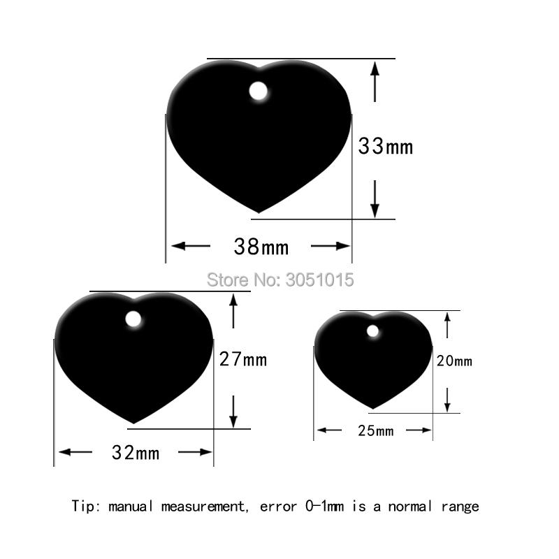 20Pcs Dog ID Tag Engraved Customized Pet Tags For Dog Accessories Personalized Heart Name Tag Plate Collar Decoration