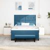 Box Spring Bed with Headboard Dark Blue 190 x 140 cm Velvet