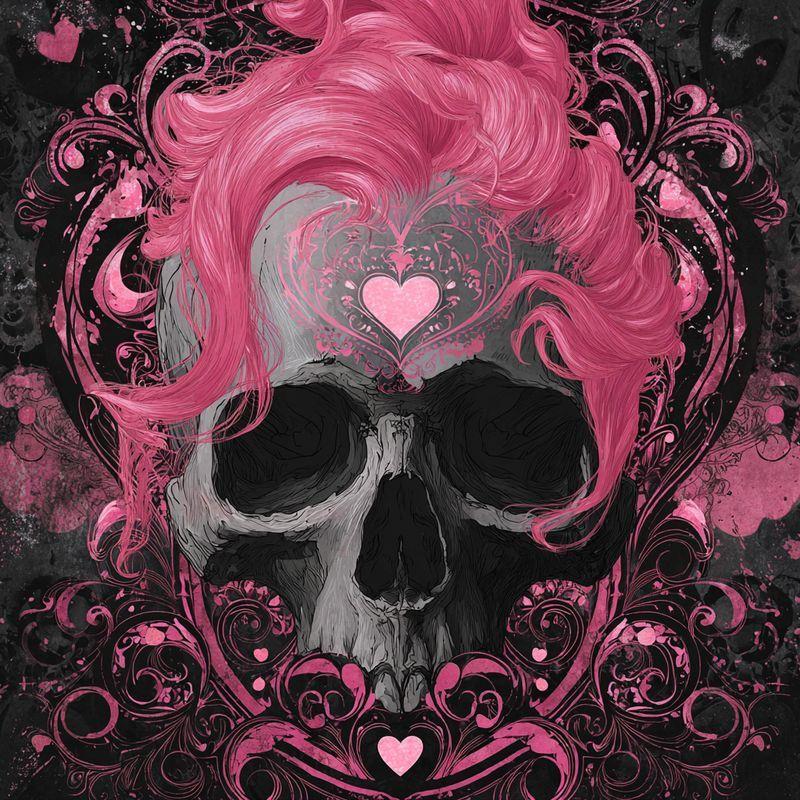 Full Drill Square Diamond Painting Pink skull 5D DIY Diamond Art Mosaic Cross Stitch Halloween Handicraft H