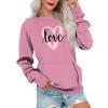 Women's Casual Valentine's Day Printed Pullover Plug Sleeve Sweatshirt With Pocket Top