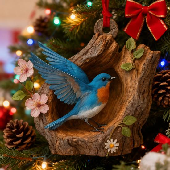 Ptačí adventní kalendář 2025 Odpočítávací krabička na 24 dní Realistické ptačí ozdoby Vánoční stromeček Sváteční dárek pro milovníky ptáků