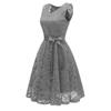 Women Vintage Princess Floral Lace Cocktail V-Neck Party Aline Swing Dress