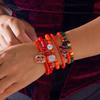 Halloween Spider Bat Multi-layer Stacked Bracelets Set for Women Pumpkin Boo Rice Beaded Bracelets Party Festival Jewelry Gifts