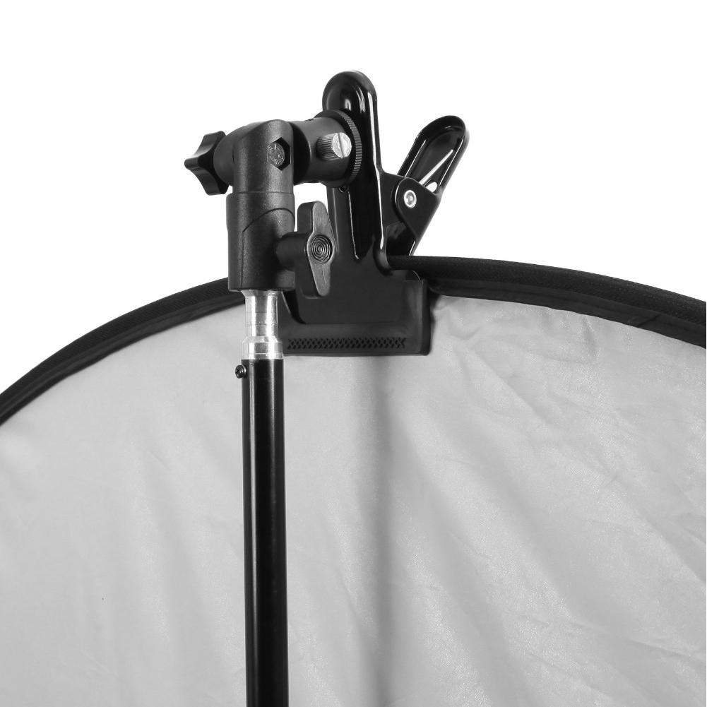 Reflector Clamp Clip Holder Light Stand Attachment 1/4" To 3/8" Screw Mount Swivel Adapter For Photo Studio Reflector&Background