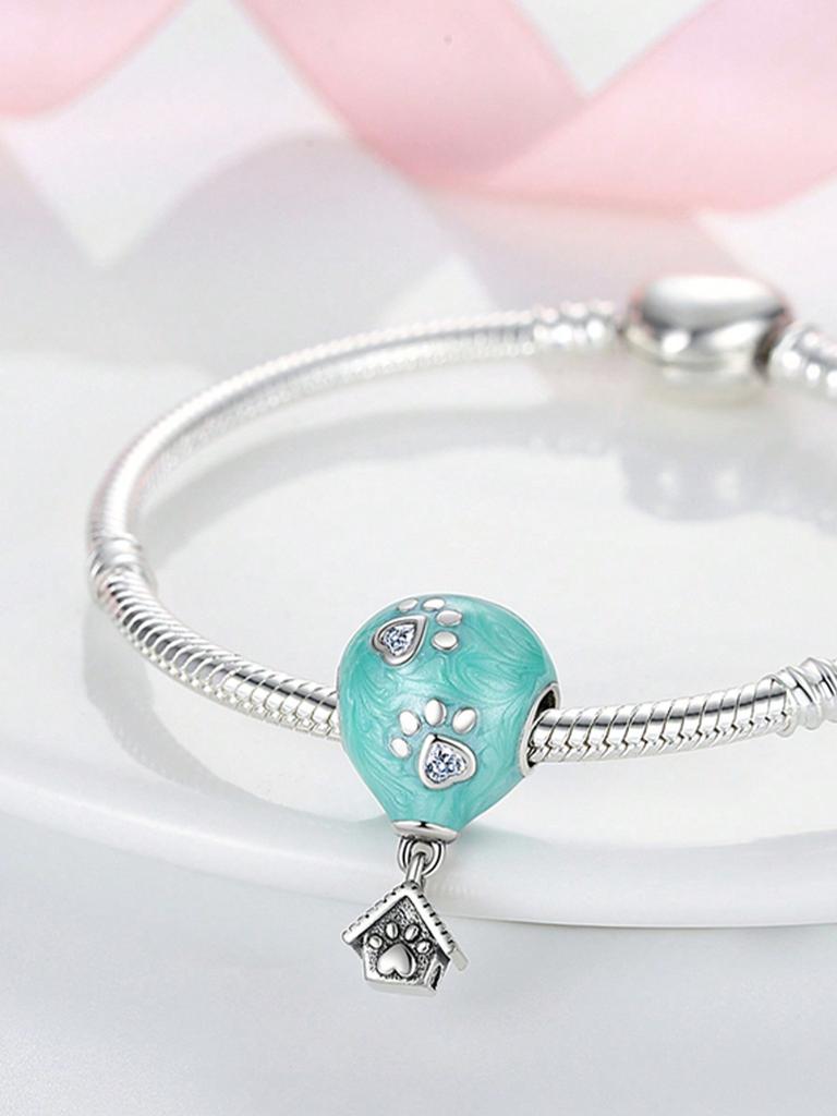 Charms Plata Valentine'S Dayair Balloon Beads Charm Copper Plated Fit Charms Original Bracelet For Jewelry Making Diy Charm
