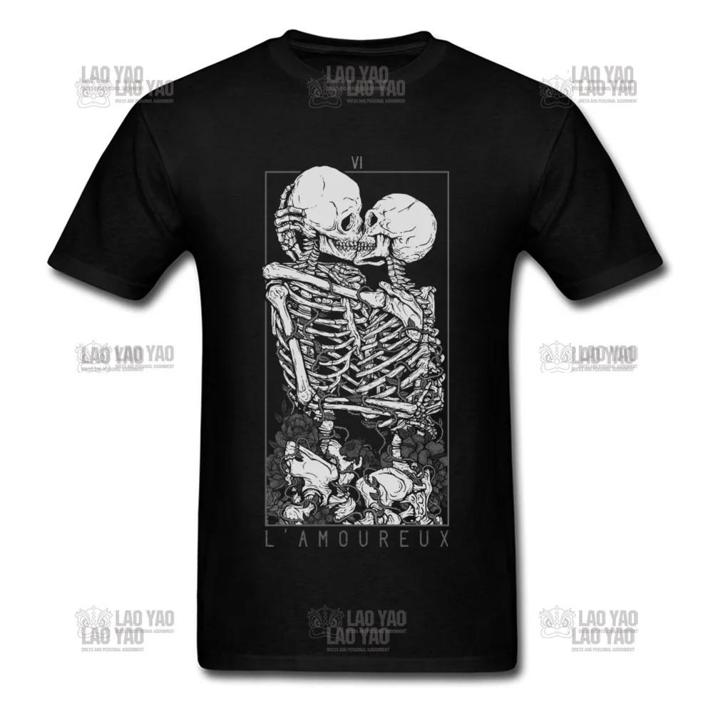 The Lovers Sweet Kiss Skull Tshirts Hug Me Pure Couple Skeleton Skull T Shirt Men Easter Day Death Punk Style T Shirts