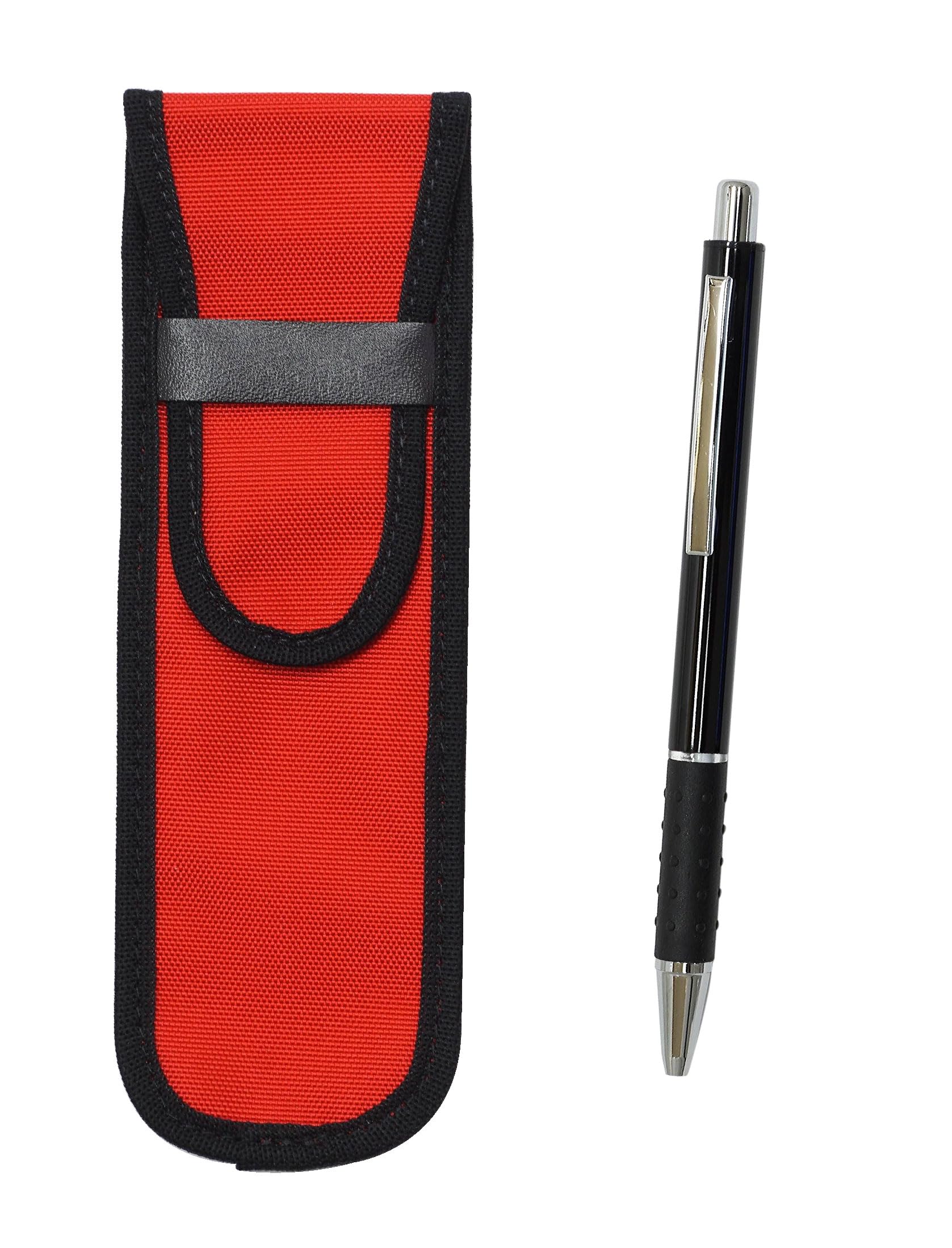 

Red Cloth Pencil Case with Black Metal Pitch Grip Ballpoint Pen Set & (5-Pack) T23-NK02R-WZ2067BP-B-5 чёрный