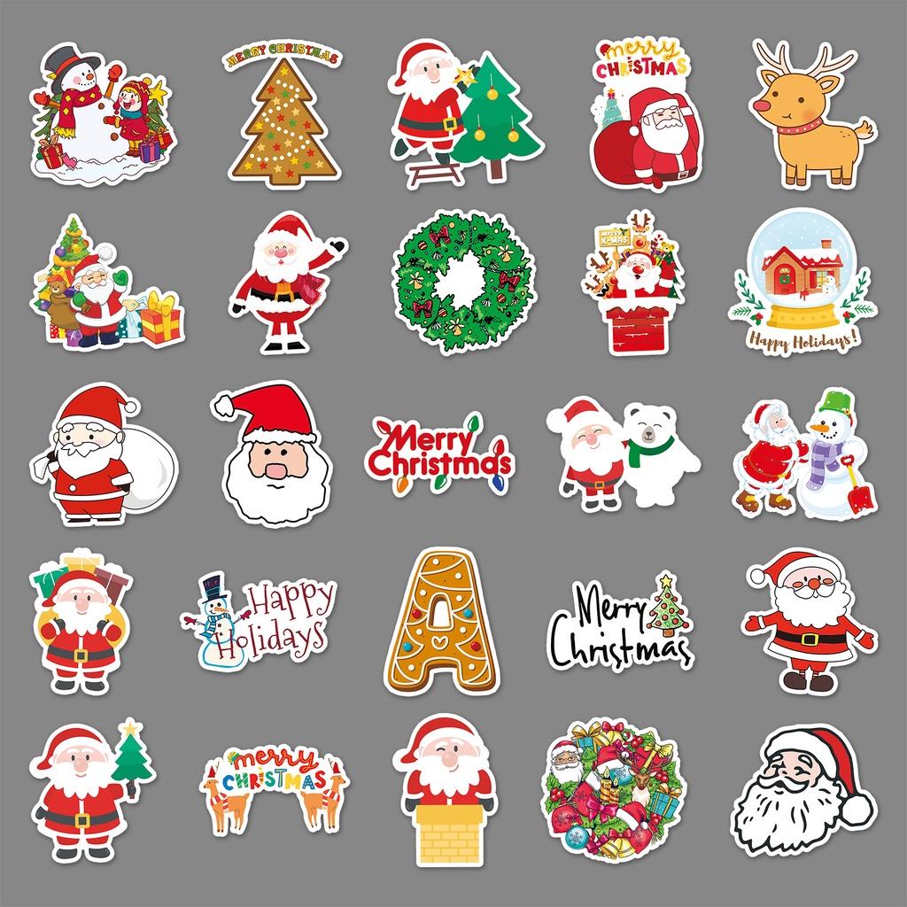 50pcs Christmas Stickers, Waterproof, Self Adhesive, for Water Bottles, Ipad, Skateboard, Luggage, Phone