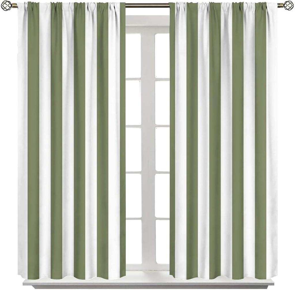 Red White Striped Curtains Vertical Stripe Geometric Modern Chic Style Curtain Bedroom Living Farmhouse Made Of Polyester Window Treatment