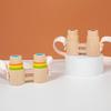 Children's wooden portable mini binoculars lanyard magnifying glass outdoor observation scientific toy