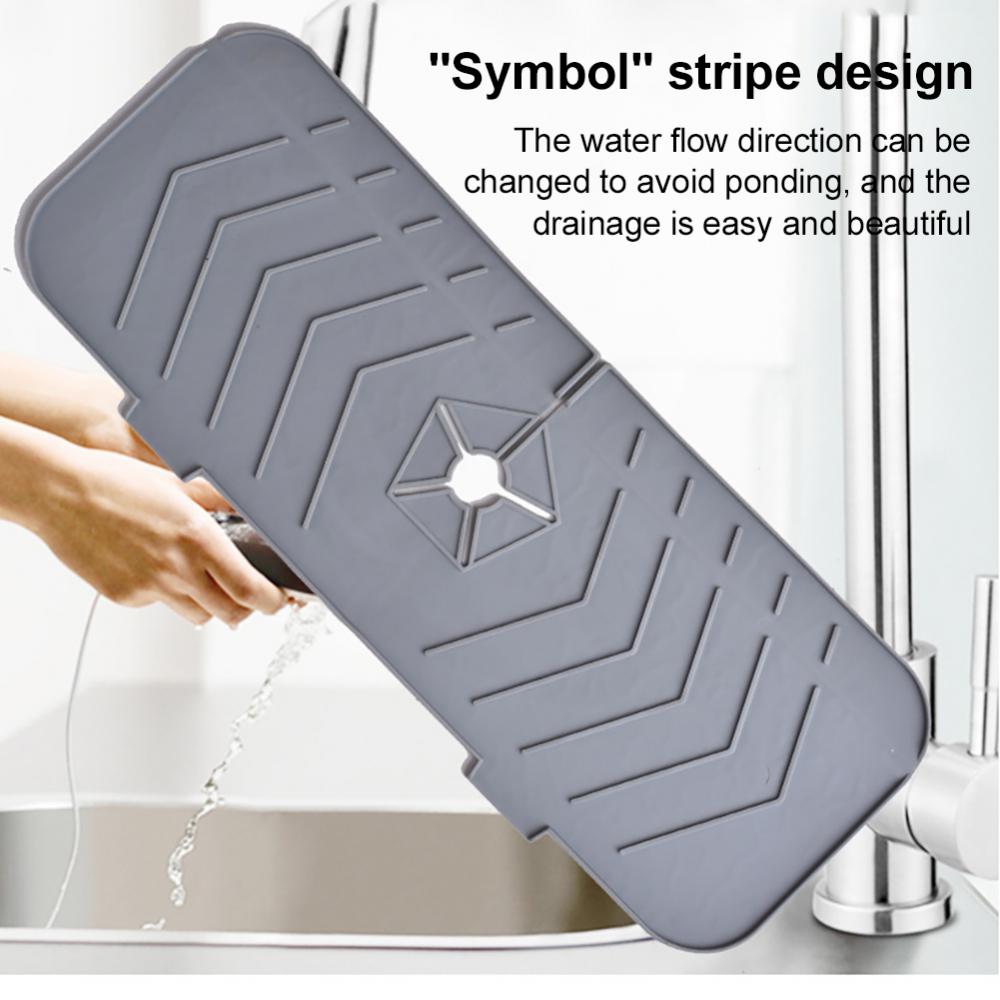 Kitchen Faucet Absorbent Mat Sink Splash Guard Silicone Faucet Splash Catcher Countertop Protector For Bathroom Kitchen Gadgets